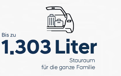 1303 Liter Stauraum